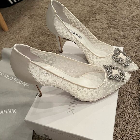NWB Manolo Blahnik Hangisi 41 Lace - Picture 8 of 10